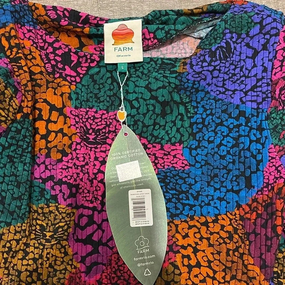 NWT!! FARM Rio - Rainbow Mix Jersey Dress - Size Large - Multicolor - Picture 6 of 8